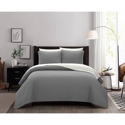 3pc King St. Irene Quilt Set Gray - Chic Home Design