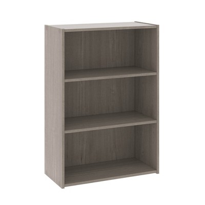 35.27"3 Shelves Beginnings Bookcase Silver Sycamore - Sauder: Adjustable, Metal Frame, Modern Style: Compact Storage, Paper Laminate Surface
