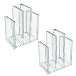 Azar Displays Clear Acrylic Bookend and Desk File Sorter, Thick Acrylic, 2 Pack