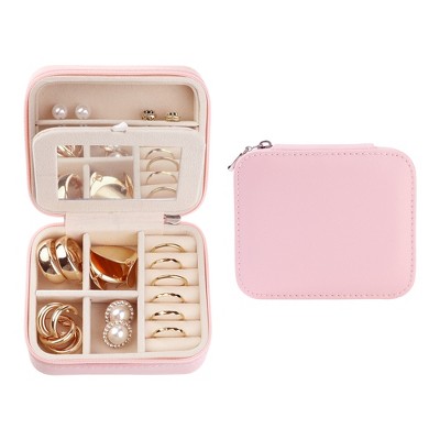 Unique Bargains Travel Girl's Gifts Small Portable PU Leather Jewelry Organizer Case