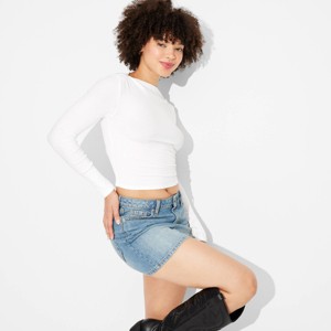 Women's Long Sleeve Ribbed Boat Neck Top - Wild Fable™ - 1 of 4