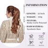 Alilang 22 Inch Long Curly Wrap Around Ponytail for Women Clip in Ponytail Hair Extensions Synthetic Brown Hair Pony Tails Hairpieces - 2 of 4
