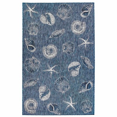 Carmel Navy Bordered Non-Slip Indoor Area Rug 2' x 5' / Navy