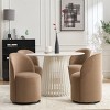 21.25" Small Swivel Boucle Barrel Armless Dining Chair Set of 2,Round Upholstered Accent Vanity Side Chair–The Pop Home - 2 of 4