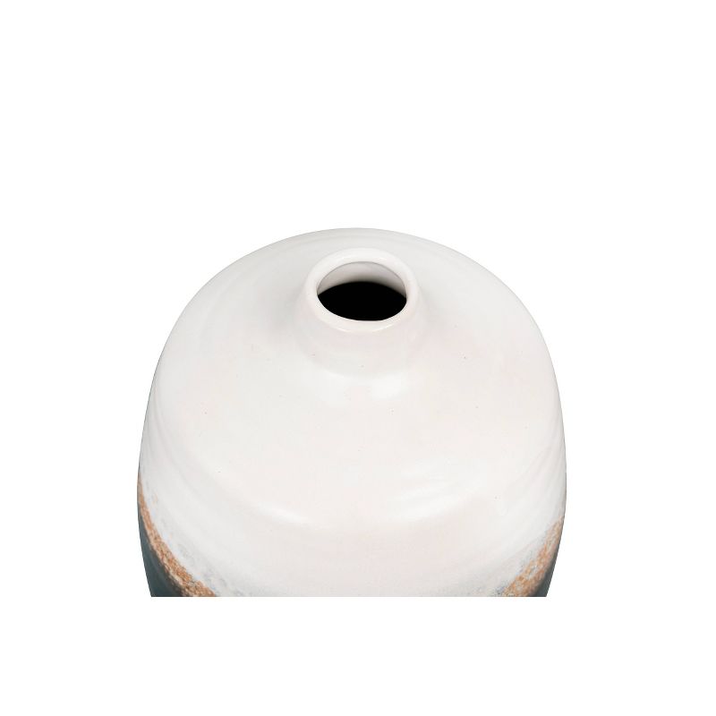 7.5&#34; x 6&#34; Ceramic Vase with Reactive Glaze Accent Black/White - Storied Home, 5 of 7