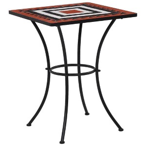 vidaXL Mosaic Bistro Table Terracotta and White 23.6 in. Ceramic - 1 of 4