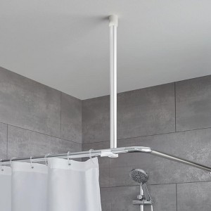 Evideco French Home Goods Adjustable Ceiling Support Rod for Shower Curtain Rail, Sturdy and Easy to Install - 1 of 4