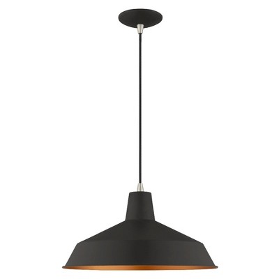 Livex Lighting Metal Shade 1 - Light Chandelier in  Black