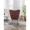 VASIP Teddy Fabric Rocking Gilder ,Wooden Rocking Legs Chair for Living Room,Ivory - 2 of 4
