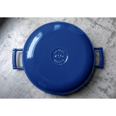 Classic Blue Enameled Cast Iron 4.5qt Braiser with Stainless Steel Lid