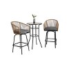 Maliang 3pcs Outdoor Bar Set, Patio Bar Table and Chairs Set, Bar Height Patio Set, Gray - 2 of 4