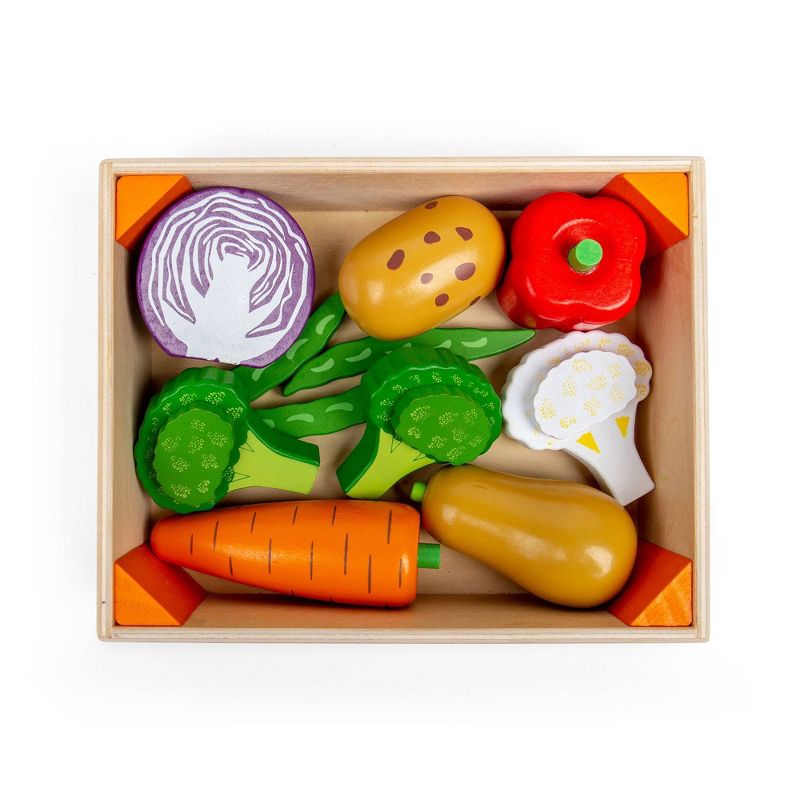 Bigjigs Toys Veg Crate Wooden Role Play Toy, 6 of 10