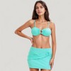 Anna-Kaci Swim Women's 3-Piece Bikini Set with Ring Front Bandeau Top High Waist Bottom and Matching Cover-Up Skirt - 2 of 4
