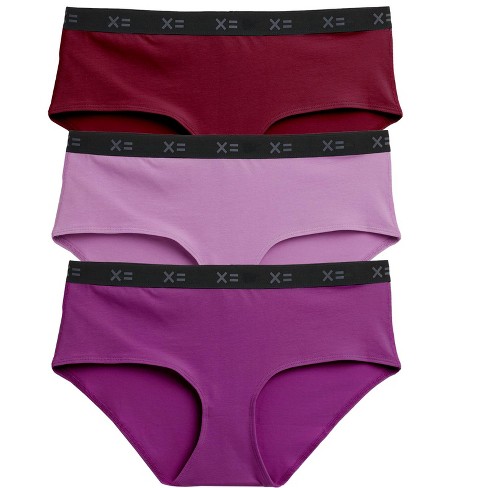 TomboyX Lightweight 3-Pack Hipster Underwear, Cotton Stretch Comfortable  Size Inclusive (XS-4X) Amethyst Large