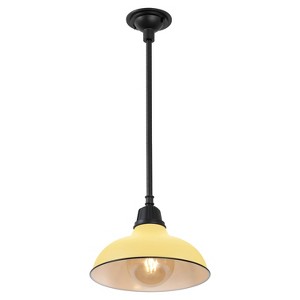 JONATHAN Y Jasper Farmhouse Industrial Indoor/Outdoor Iron LED Pendant - 1 of 4