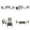 4-Piece Outdoor Patio Seating Set, Rope Woven Backrest Chair with Coffee Table, Iron Frame Chairs with Foam Cushions and Pillows-Cuddlewood - 4 of 4