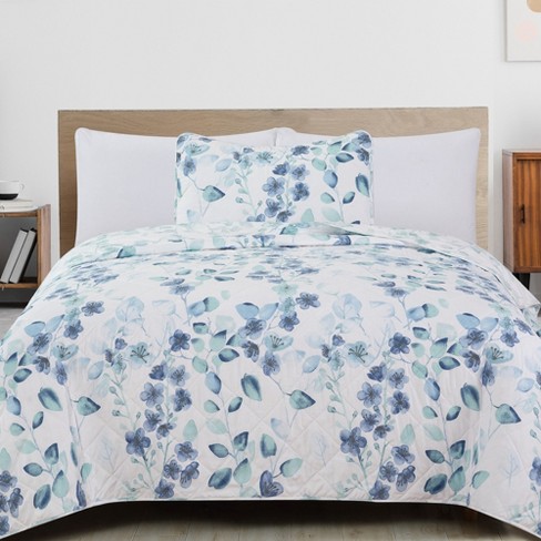 Great Bay Home Floral Reversible Quilt Set With Sham (twin, Miranda ...
