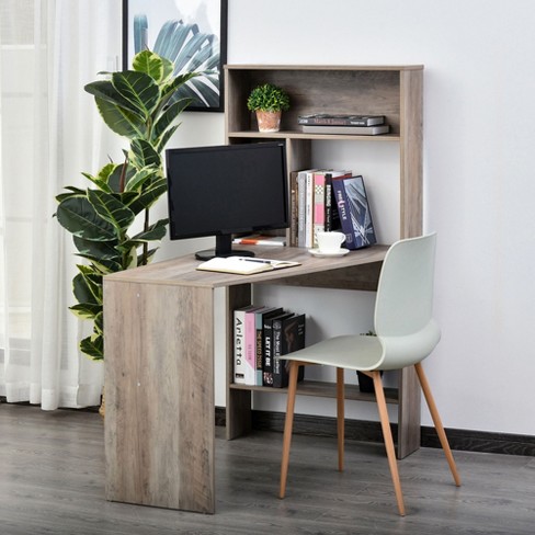 Homcom Nordic Style Computer Desk With, Corner Desk With Bookcase Storage