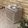 Sersper 30 Gallon Rattan-Style Waterproof Resin Deck Box with Lockable Lid, UV Resistant, Light Brown - Indoor & Outdoor Use (2 Pack) - 2 of 3