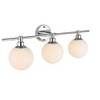 Elegant Lighting Cordelia 3 light Chrome and frosted white Bath Sconce - 2 of 4