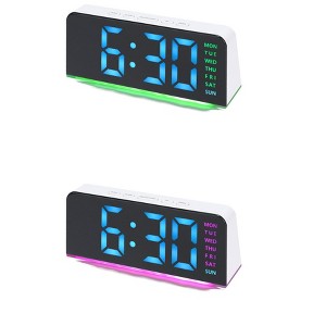 REGALWOVEN 2 Pcs Plastic Digital Corded Accurate Electric Alarm Clock 6.3 x 2.6 x 1.6 inch - 1 of 4