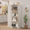 Tall Pantry Cabinet with Adjustable Shelves - 60" Height, 23.6" Wide Storage Organizer, Anti-Tip Design, for Kitchen/Bathroom Organization SKU Titles - 3 of 4