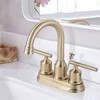 WOWOW 4 in. Centerset Double Handle High Arc Bathroom Faucet with Drain Kit Included - 3 of 4
