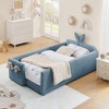 Vynxaria Twin Size Upholstered Platform Bed with Adorable Rabbit Ear Headboard & Safety Rail - 2 of 4