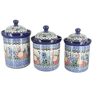 Blue Rose Polish Pottery 1300S Ceramika Artystyczna Canister Set - 1 of 1