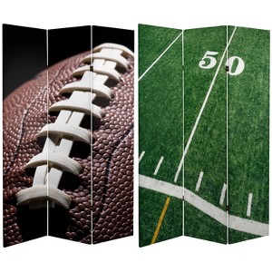 Oriental Furniture 6' Tall Double Sided Football Canvas Room Divider: Sports Themed Decor, No Assembly, Portable Screen - 1 of 3