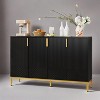 KTMBDW Sideboard Buffet Cabinet with Storage, 4 Doors Wood Entryway Cabinet, Modern Accent Cabinet with Adjustable Shelves for Living Room, Kitchen - 3 of 4