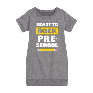 Girls' - Instant Message - Ready To Rock Preschool Graphic Short Sleeve Fleece Dress - 1 of 4