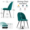 NicBex Velvet Dining Chairs Set of 4,Armless Upholstered Kitchen Chair with High Back and Black Metal Legs for Dining Room,Kitchen - 3 of 4