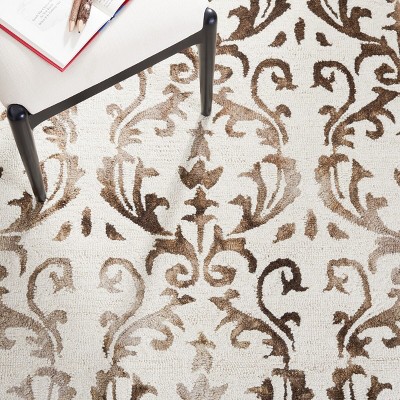 Ivory and Chocolate Hand-Tufted Wool 8' x 10' Area Rug