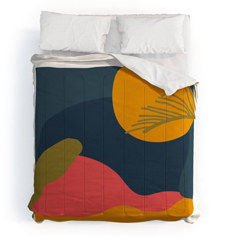 3pc King Oris Eddu Morocco Coast Polyester Comforter & Sham Set Blue - Deny  Designs : Target