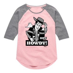 Girls' - Disney - Hey Howdy Shirt Tail Raglan Graphic T-shirt - 1 of 4
