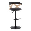 Adjustable Fabric Armless Barstool with Swivel and Rounded T Footrest for Kitchen Island or Home Bar, Set of 2 - 2 of 4