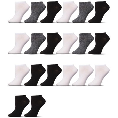 Memoi Women's 20 Pair Pack Solid Low Cut Socks