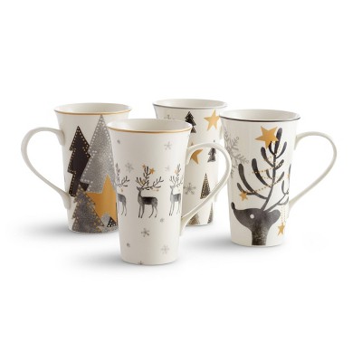 222 Fifth Shimmer Wonderland Mugs Set of 4