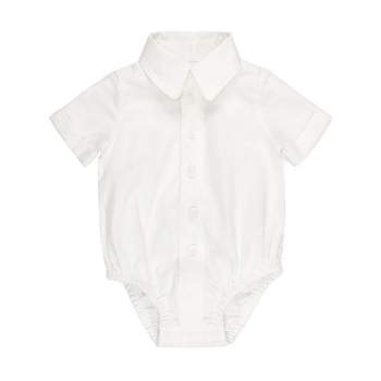 Hope & Henry Baby Short Sleeve Button Down Bodysuit, Infant