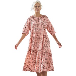 ellos Tiered Cotton Midi Dress - 1 of 4