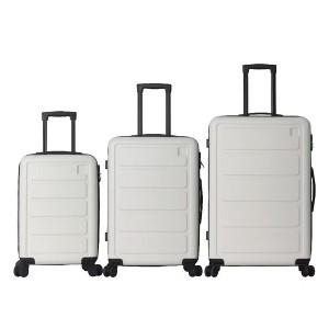 NAYSAYE Luggage ABS Hardshell 3 Piece Spinner Set with TSA Lock and Spacious Interior for Travel, White, 19.88"*10.63"*29.92" - 1 of 4
