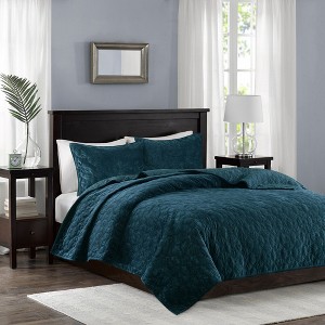 Sapphtopaz Bedding Comforter Set Elegant Velvet Cotton Geometric Quilting Quilt Set 3 Piece 1 Quilt, 2 Pillow Shams - 1 of 4