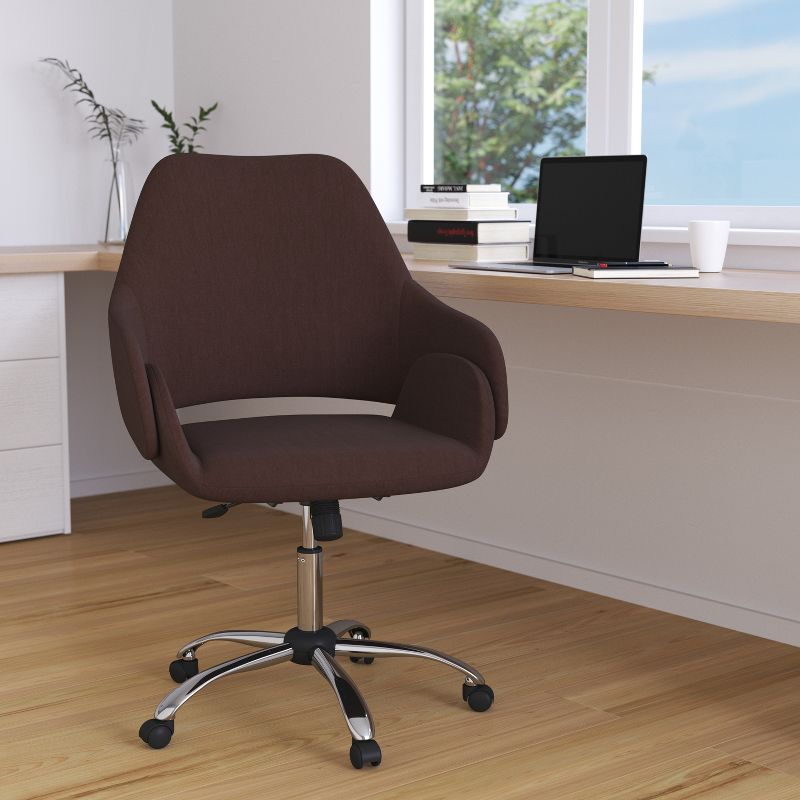 Merrick Lane Office Chair Ergonomic Executive Mid-Back Design With 360° Swivel And Height Adjustment, 3 of 12