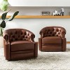 Flavio 31.5 Wide Genuine Leather Swivel Chair Set of 2| ART OF LIVING DESIGNS - 2 of 4