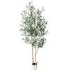 Tree City 6.9FT Grand Faux Olive Tree with 3 Natural Trunks & 1020 Lush Leaves - Potted Artificial Plant with Black Sand for Stylish Home Decor - 2 of 4