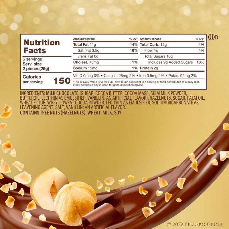 Ferrero Rocher Fine Hazelnut Chocolate Candy - 5.3oz/12ct, 6 of 8