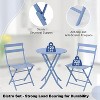 3-Piece Outdoor Bistro Set, Foldable Steel Table & 2 Chairs, Rust-Resistant Patio Café Set for Balcony, Porch, or Garden – 330lb Capacity - 2 of 4