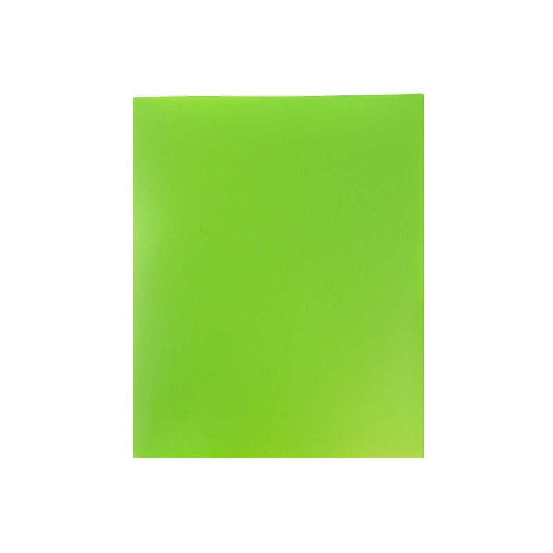 JAM Paper POP 2-Pocket Portfolio Plastic Folder Lime Green 96/Box (382ELIGRB), 5 of 6