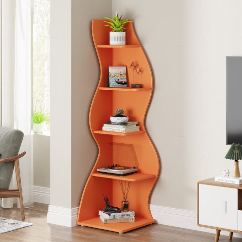 5-Tier Sea Grass-Shaped Wall Corner Bookshelf - image 1 of 4